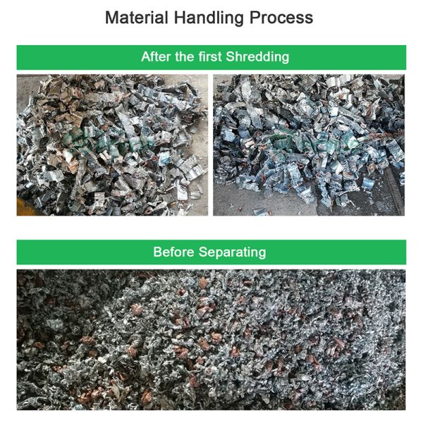 Автоматическая установка по переработке радиаторов переменного тока 1000-5000 кг/ч Медный алюминиевый радиаторный сепаратор