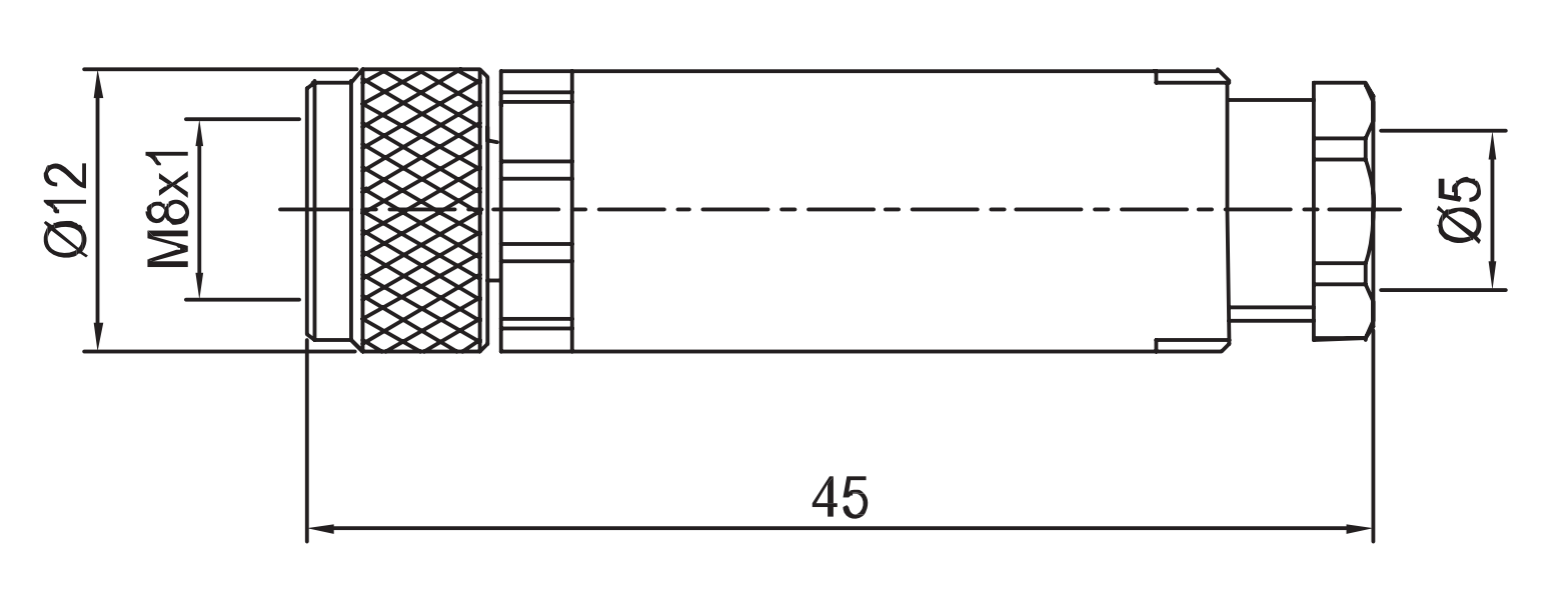 Right Angle / Straight 4 Pin Male And Female Connectors Assembly