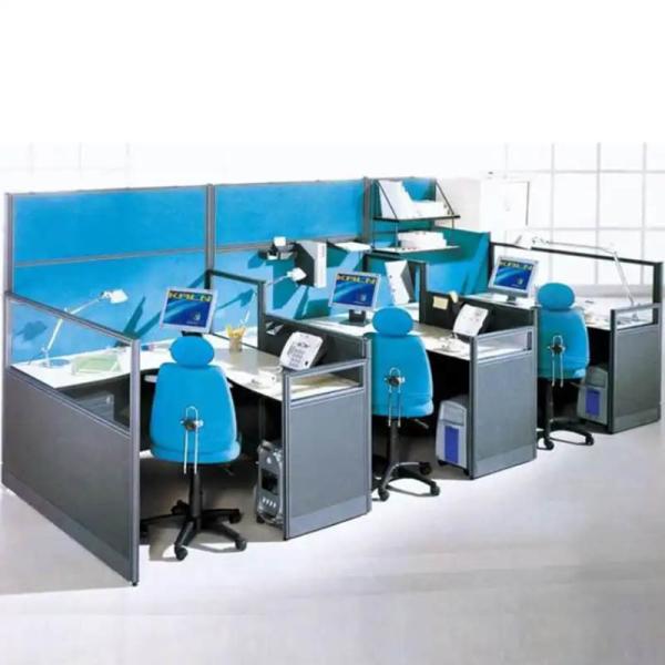 Azul 2 4 6 Pessoas Arco de escritório Estação de trabalho Mesa Mobiliário de escritório