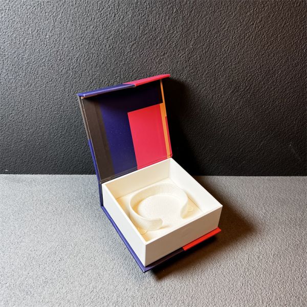 Geometric Pattern Magnetic Closure Jewelry Box Small Cardboard Ring Boxes For Girls