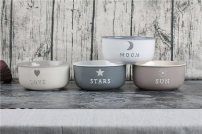 Promotional Round Ceramic Salad Bowl Personalized Breakfast Noodle Bowl Set Of 4