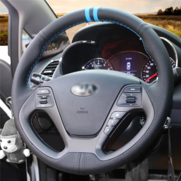 Kia cee'd Red Suede Steering Wheel Cover with DIY Design and Customized Design
