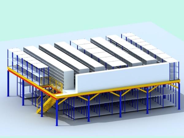 Powder Coating Rack Supported Mezzanine Floor Warehouse Industrial Mezzanine Systems