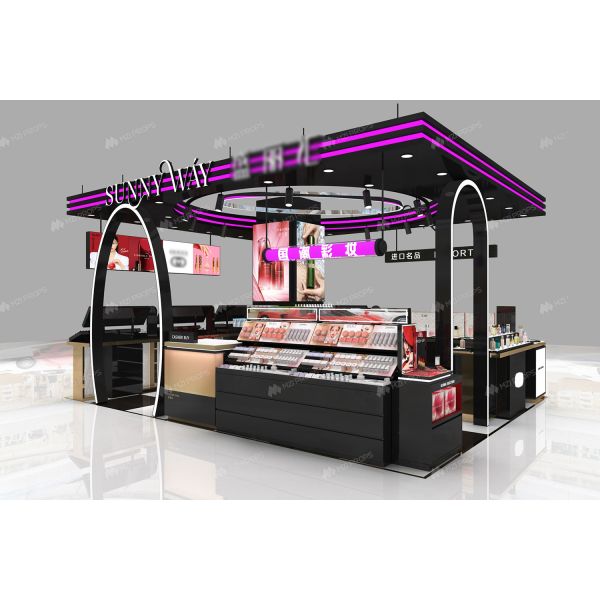 BKC013 Cosmetic Display Counter Booth Makeup Display Store Decoration Beauty Kiosk for Sale
