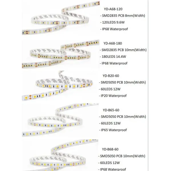 Customized Temperature 12V/24V IP20-IP68 LED Strip Lighting Flexible LED Strip Lights