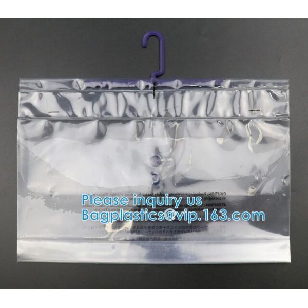 Swimwear Packaging Pouch With K Top, Gusset Bag Bikini Zipper Packaging Bags, Hanger Hook Underwear