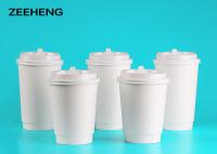 Double tasse de papier peint 400ml blanche à usage unique pour le thé ou la boisson chaud
