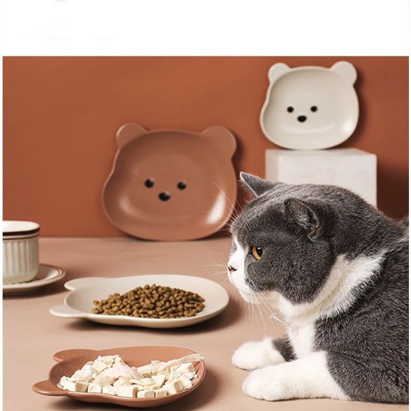 Шара медведя шара собаки шара кота шар кошачьей еды шара риса плиты кота керамического милый анти--переворачивая