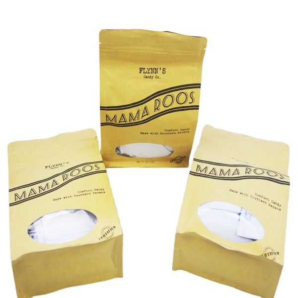 Clear Front Snack Nuts Beans Packaging Bags Multiple Sizes Classic Durable One Side Kraft Paper Zip Lock Stand Pouches for Food