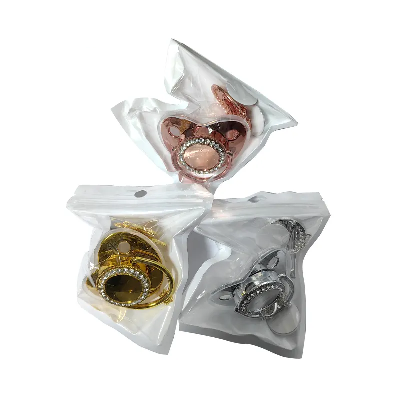 Custom Silicone Infant Nipple Luxury Baby Bling Blank Sublimation Pacifiers Clips