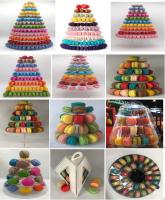 Suporte de exposição do alimento do suporte da sobremesa da torre de Macaron de 4 séries para a loja do bolo