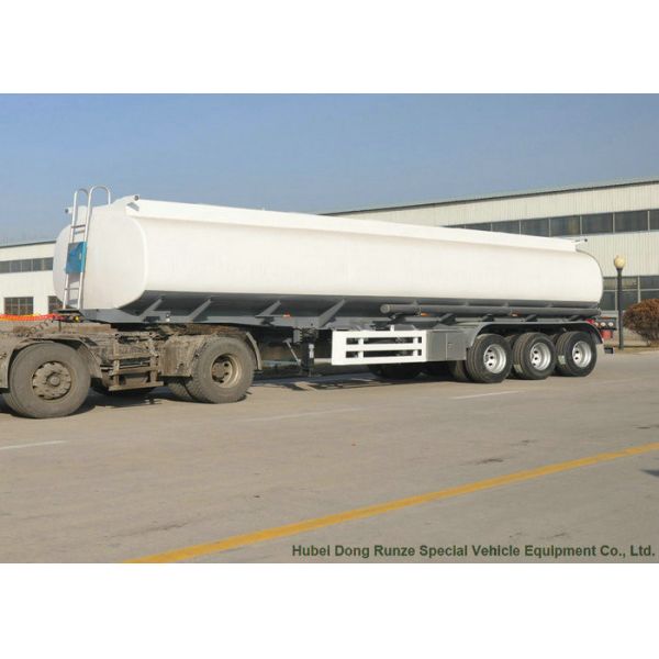 50 -55Cbm Stainless Steel Tanker Semi Trailer , 3 Axle Gasoline / Diesel Fuel Tank Trailer