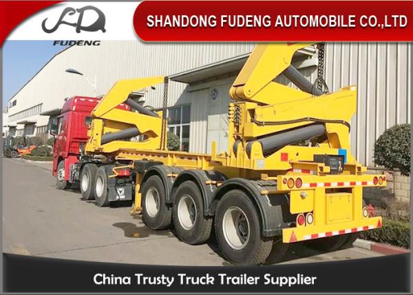 20 Feet Side Lifting Container Trailer Truck , XCMG 37 Ton Crane With Slide