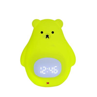 Soft BPA-Free Silicone Portable Cute Kids Alarm Clock Night Light USB Rechargeable