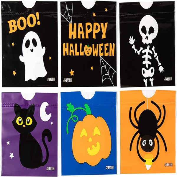 Drawstring OPP CPP Plastic Candy Goodie Bags For Halloween Favors
