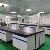 Meubles de banc de laboratoire résistant aux acides 4 poignées 2 armoires avec évier