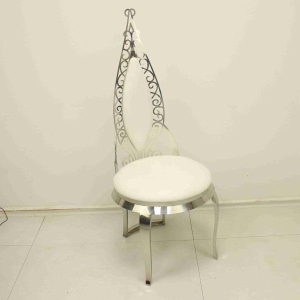 Leather Top Elegant Dining Chair For Event Anti Oxidation SS Leg