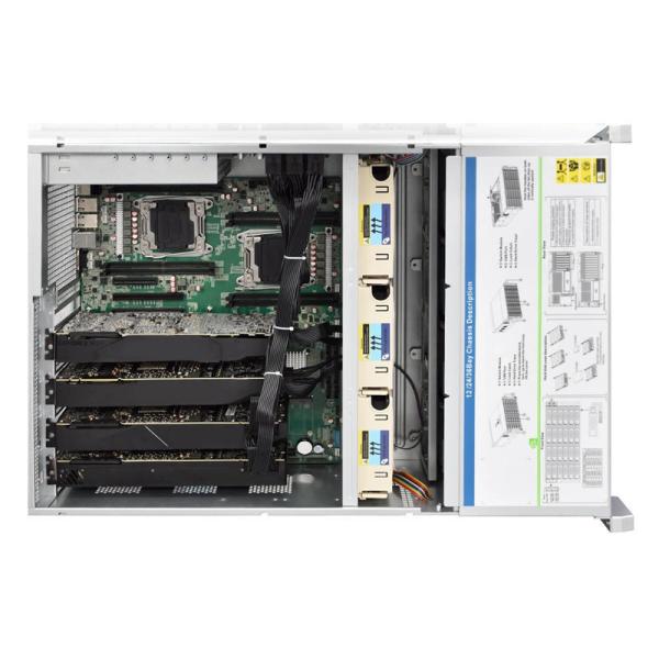 Tel Xeon E5 Dual CPU carte mère Serveur rack 4U Portable GPU Serveur IA avec cartes GPU