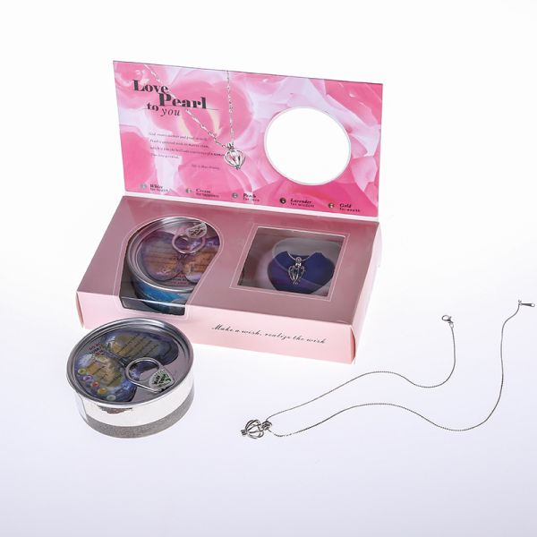 DIY Freshwater Pearl Jewelry Gift Love Pearl Necklace Set Oyster Drop Pendant Prefect Gifts