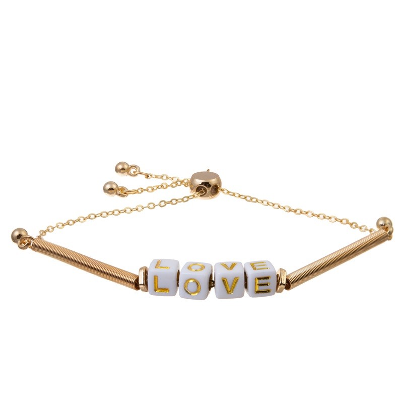 Любовное письмо цепных браслетов золота Boho розовое отбортовывает регулируемое Hypoallergenic
