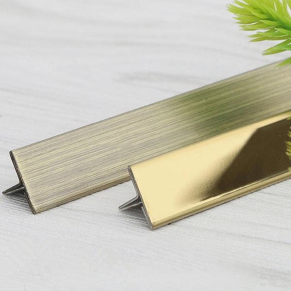 T Shape Modern Stainless Steel Trim Sus304 Corner Trim Customized Size
