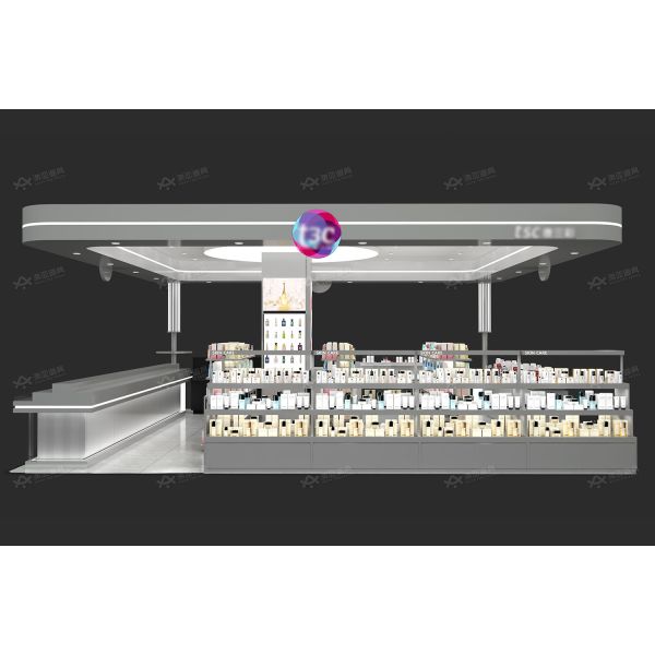 BKC030 Branded cosmetic shop layout beauty bar kiosk for decoration perfume shop furniture