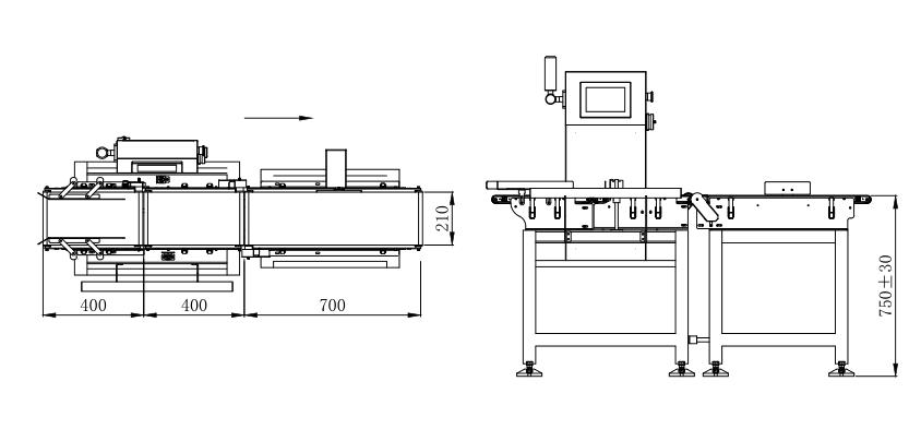 Push Level Rejection Checkweigher Scale 110-220V For Electronics Assembly Line