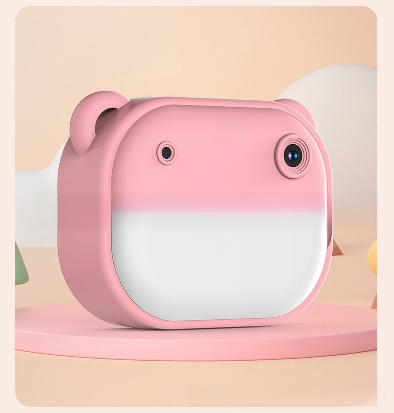 Instant Print Children's Digital Thermal Mini Camera with CMOS Sensor MicroSD Plastic 4K Video 2.4