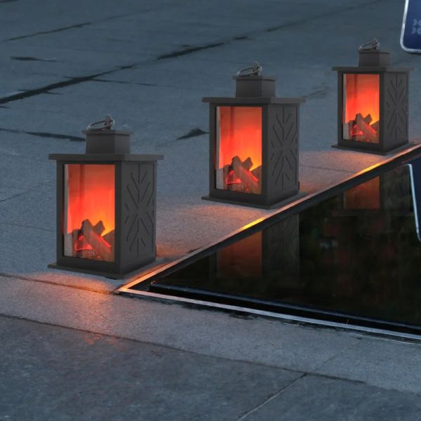 Project Installation Solar Power Supply Led Night Lights with Superior Flame Effect Light
