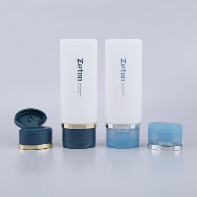 60ml Plastic Cosmetic Bottle White Flip Top Cap Bottle Oval