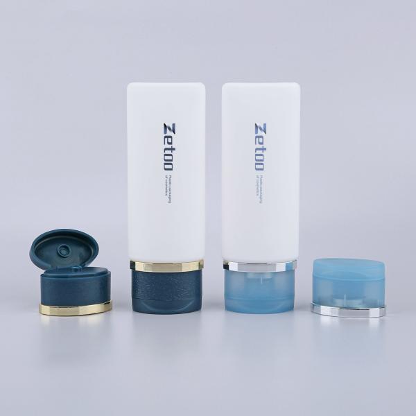 60ml Plastic Cosmetic Bottle White Flip Top Cap Bottle Oval