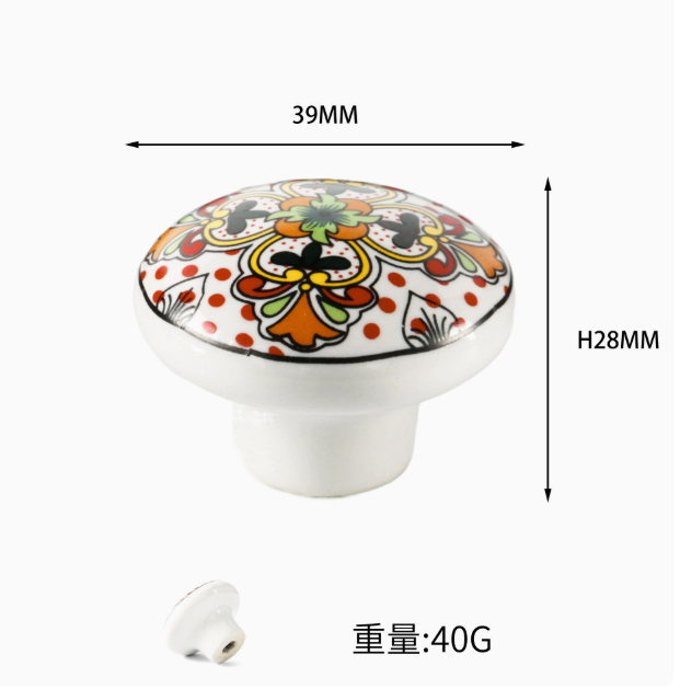 Vintage Bohemian Ceramic Handle Knob Classic Style Cartoon Kitchen Bedroom Drawer Cabinet Door Handle