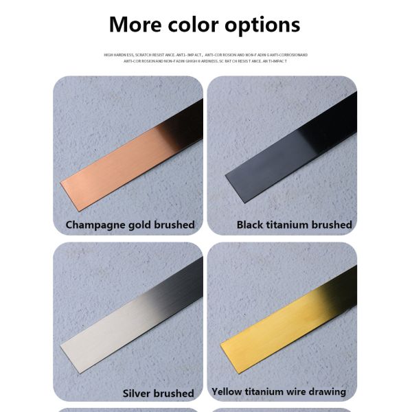 Shiny Brass Stainless Steel Flat Trim Strips Metal Wall For Decoration