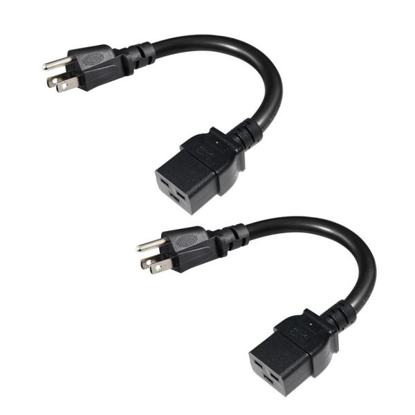 NEMA 5-15P to IEC C19 Power Cable 250V 10A Male to Female