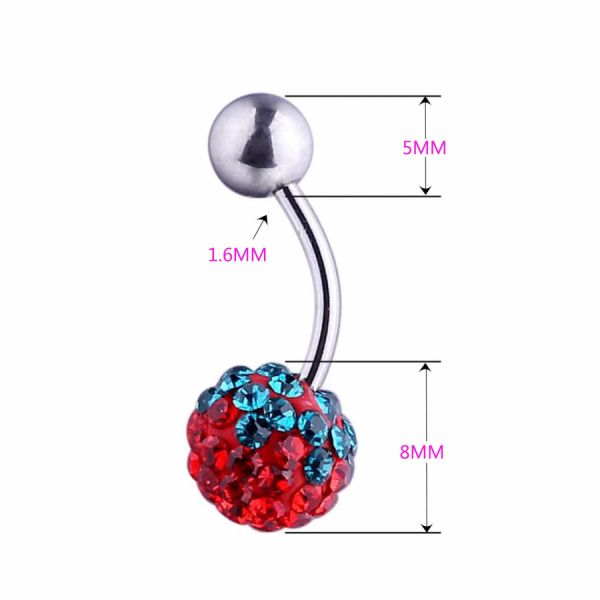 Stainless Steel Screw Belly Button Rings for Women and Girls, 14G Naval Body Jewelry Piercing Ring