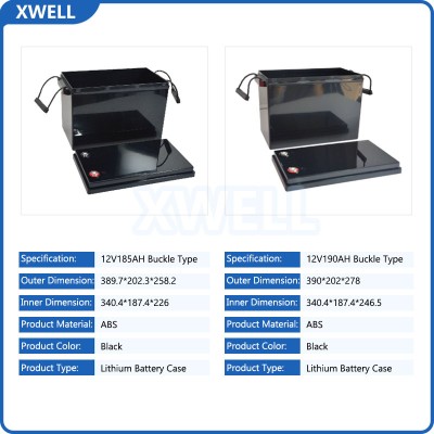 12V185Ah/190Ah/200Ah/250Ah/300Ah Waterproof ABS Battery Housing Shockproof & Portable Battery Enclosure for LiFePO4 Battery Pack
