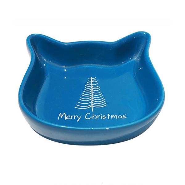 Christmas Reindeer Porcelain Ceramic Cat Food Bowls Round Ear 300ml 100ml Ceramic Dog Bowls