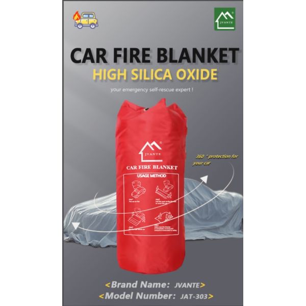 High Silica White JAT-303 Fire Fighting Blanket 0.6 Thickness Fiberglass Vehicle Fire Blanket Welding High Visibility Protection