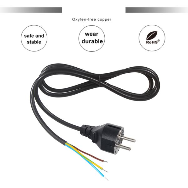 H05VV-F 3G 0.75mm2 VDE Certified EU Power Cord