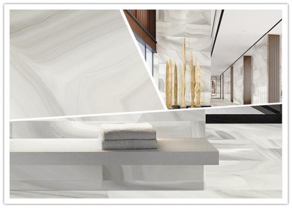 Frost Resistant Marble Look Bathroom Floor Tiles / Marble Like Ceramic Tile
