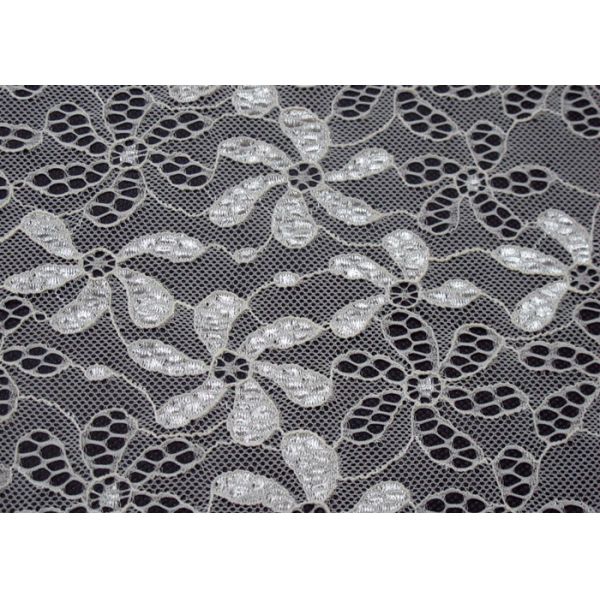 90% Nylon + 10% Spandex Flower Elastic Lace Fabric For Nightwear CY-LW0795