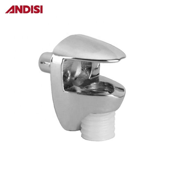 Square Zinc Alloy Nickel Plated Glass Shelf Support Clip for Book Shelving Cabinet