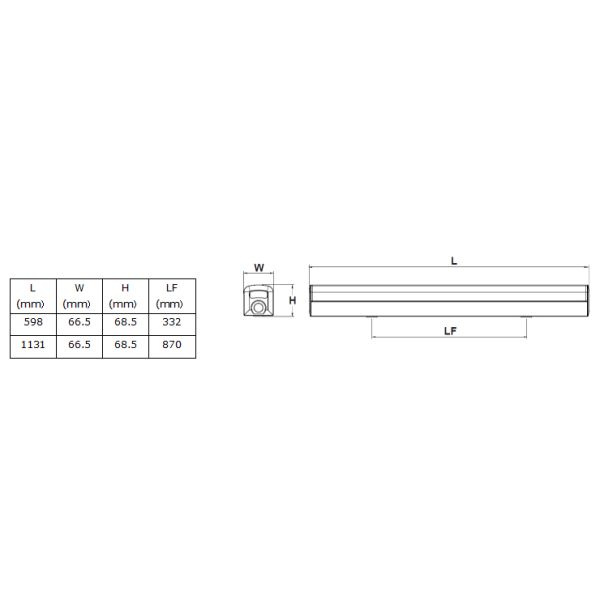 140lm/w Indoor Led Linear Strip Light Fixture for Supermarket Shop 2FT 4FT 8FT 60W 90W