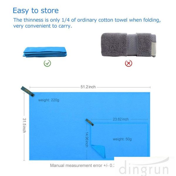 Ultra Absorbent Quick Drying and Antibacterial Microfiber Hand Facial Towel for sport