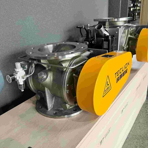 PN10 ANSI 150 libras de acero inoxidable bloqueo de aire de alimentación rotativo con perforaciones de brida