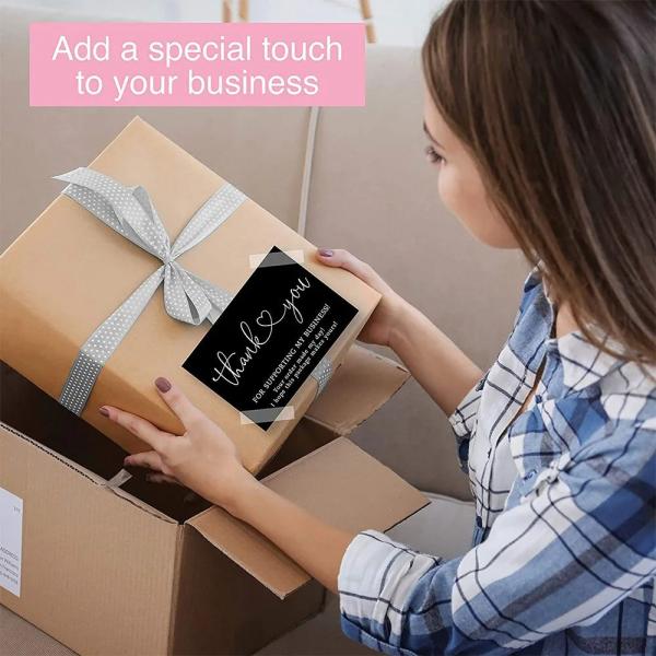 Papel offset personalizado Negro de negocios Tarjeta de agradecimiento para mi pequeña empresa