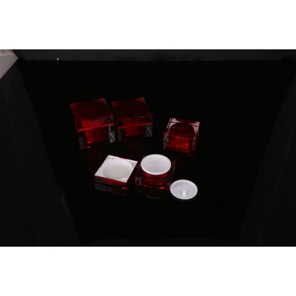 hand lip crystal pump empty square white Screen Printing Airless 30ml Cosmetic Cream Jars