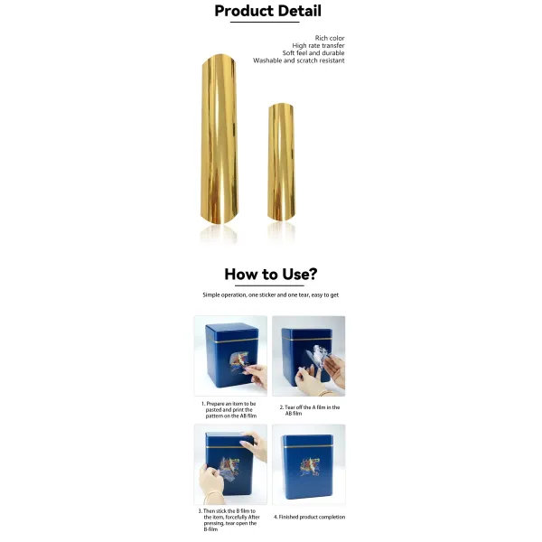 Digital UV Printing Material UV Transfer Stickers Logo Gold Foil DTF Printer Film