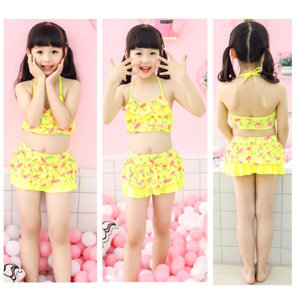 Ребята 2 части костюма плавания купальника пляжа Свимвеар бикини установленного для детей