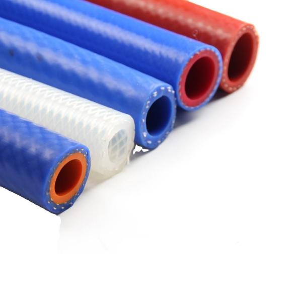 Flexible Braided Silicone Rubber Hoses Low Hardness 8mm 10mm High Temp Silicone Heater Hose